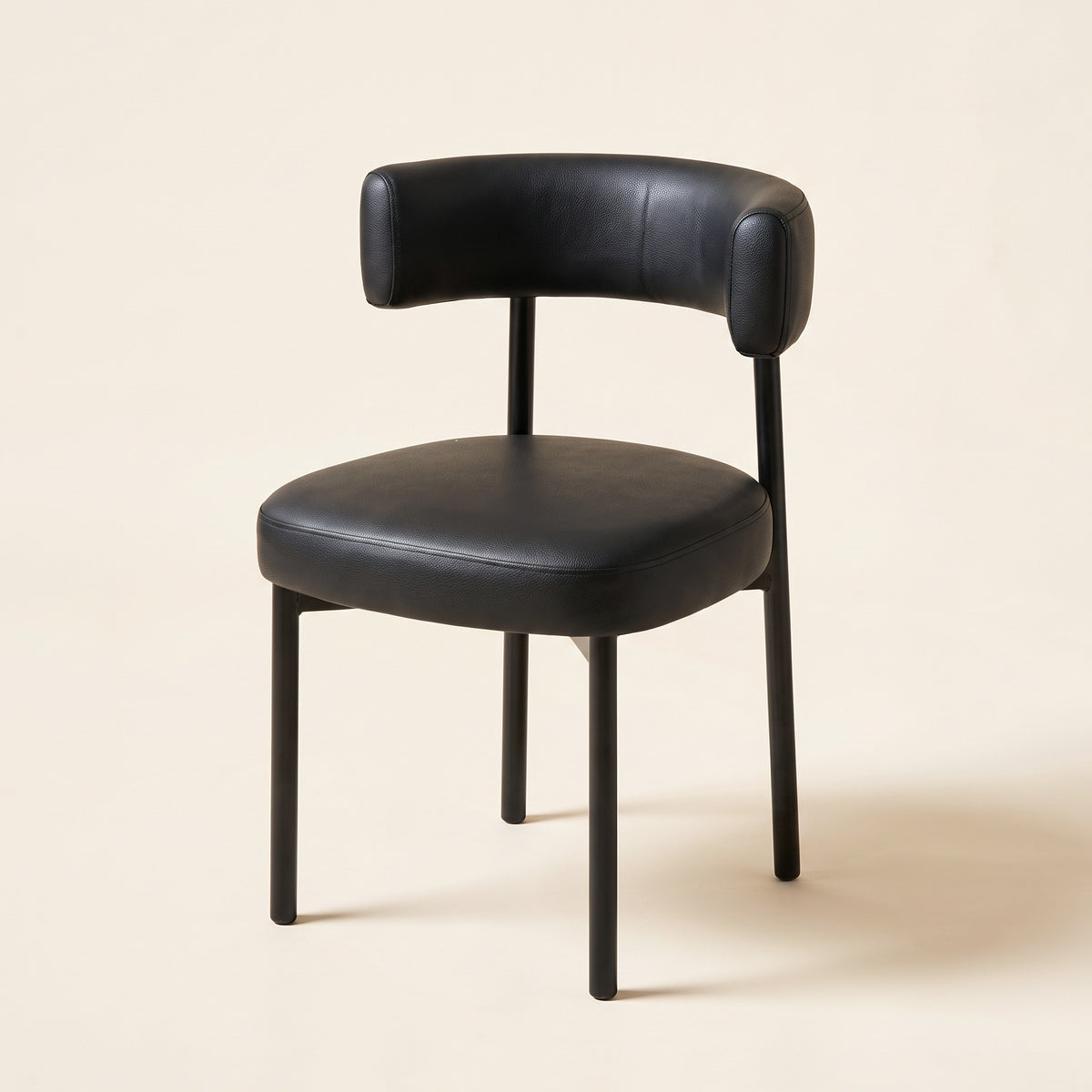 Half-Moon Back Dining Chair – Black