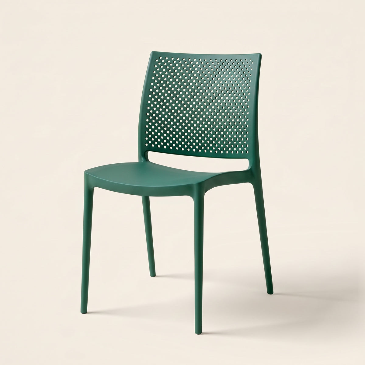 Perforated Back Dining Chair – Bottle Green