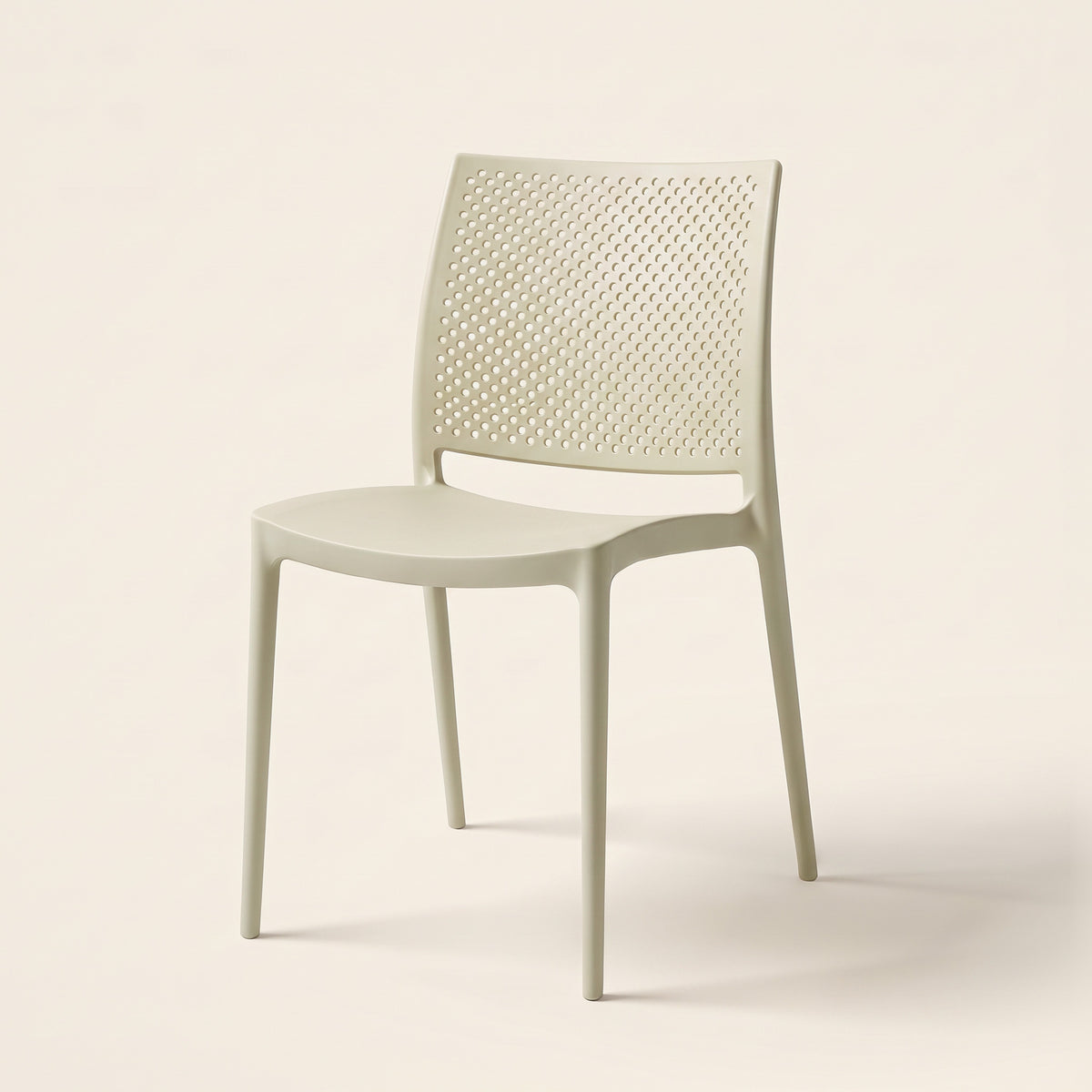 Perforated Back Dining Chair – Ivory