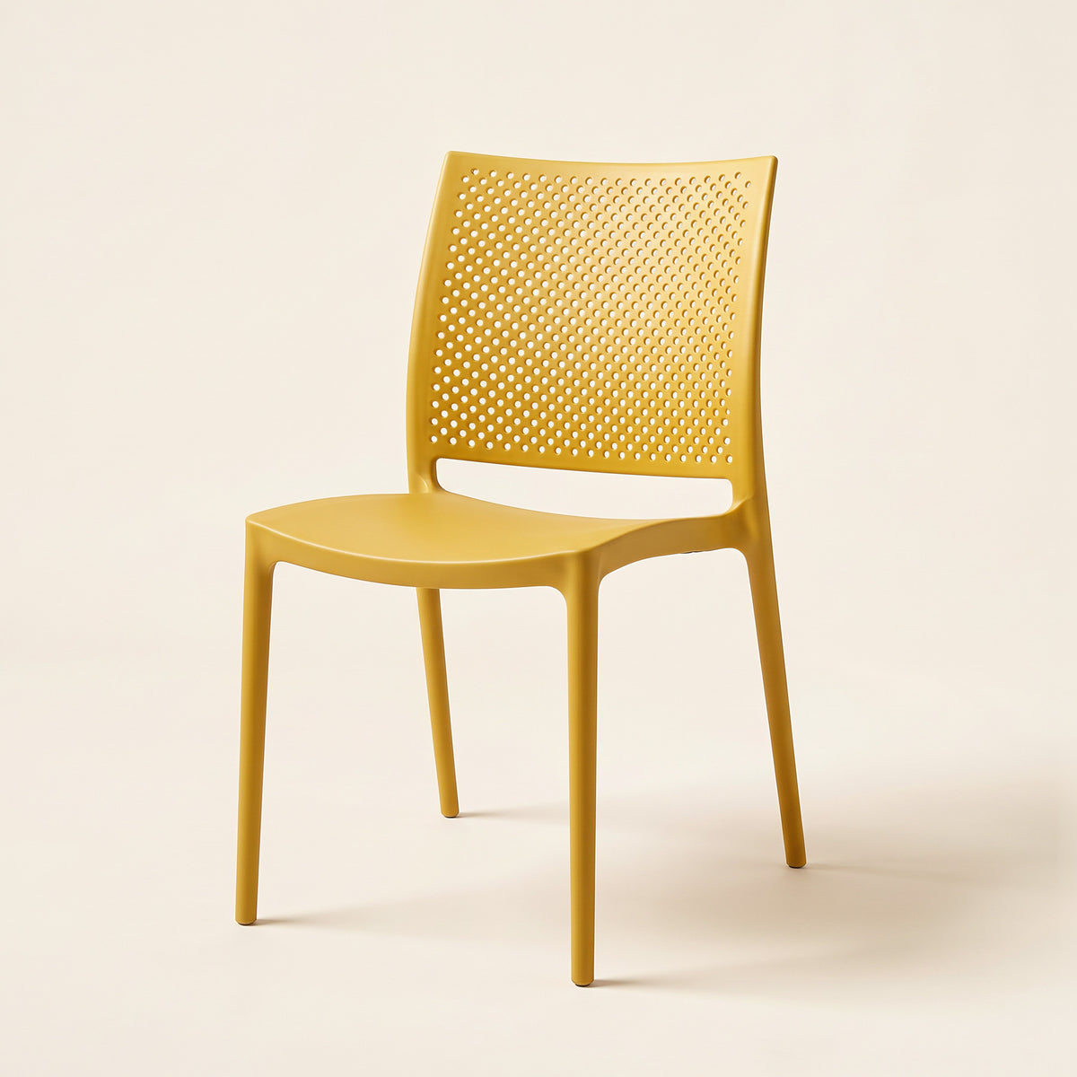 Perforated Back Dining Chair – Mustard Yellow