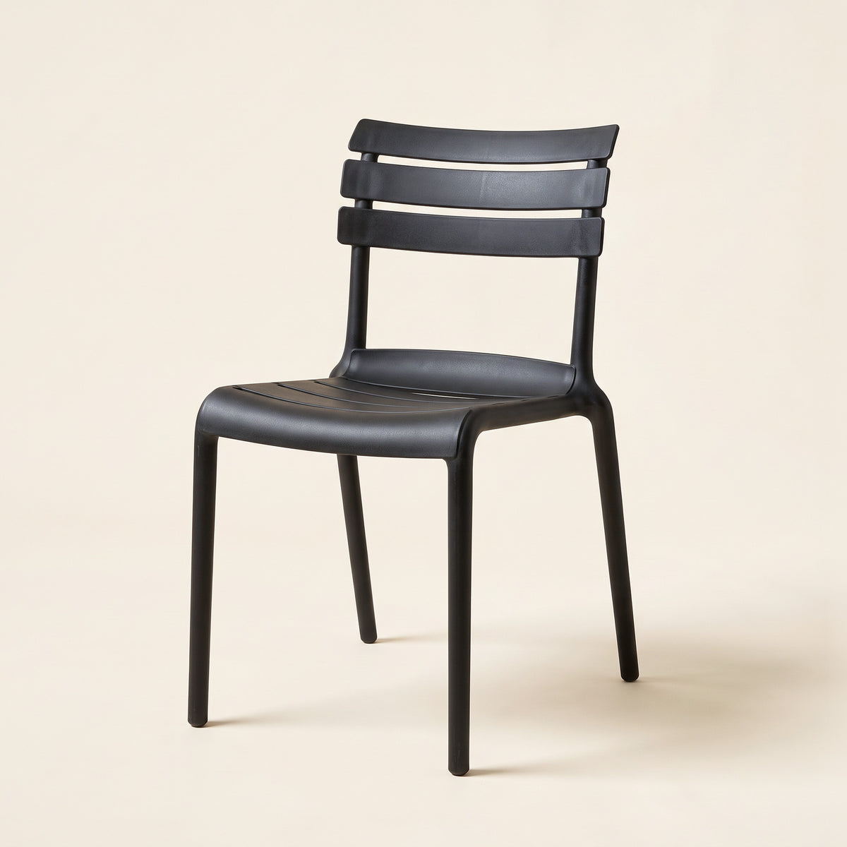 Slatted Back Dining Chair – Black