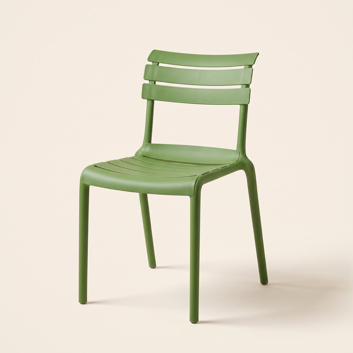 Slatted Back Dining Chair – Green