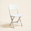 Slatted Folding Chair – White