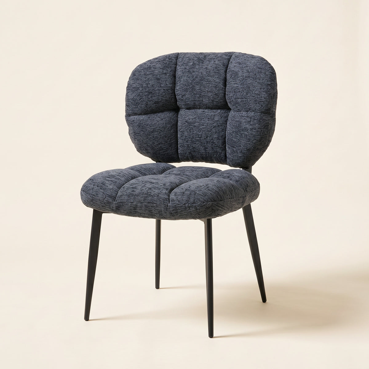 Tufted Chenille Dining Chair – Anthracite Grey