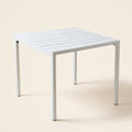 Slatted Square Table 80 × 80 cm – White