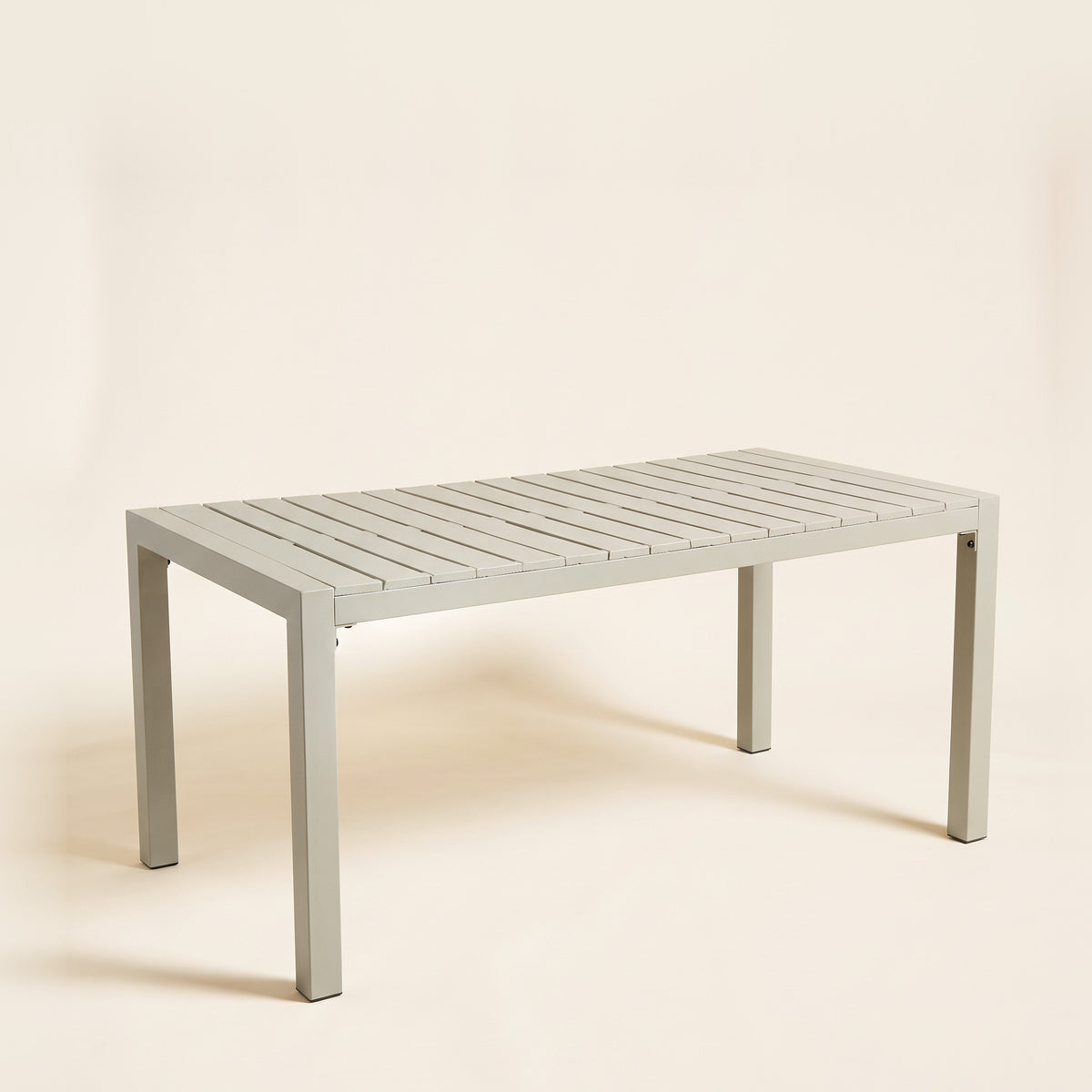 Slatted Rectangular Table 160 × 80 cm – Beige
